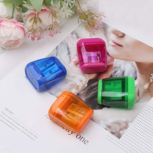 SUMAJU 4 pcs Pencil Sharpener, Dual Holes Sharpener with Lid for K...