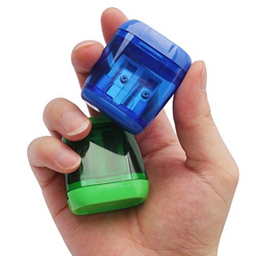 SUMAJU 4 pcs Pencil Sharpener, Dual Holes Sharpener with Lid for K...