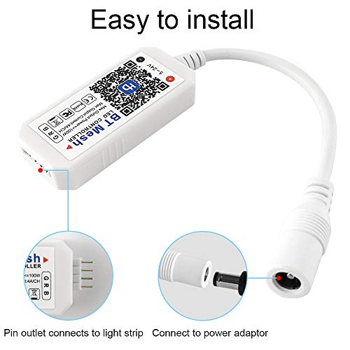 LED Controller, Bluetooth Mesh Smart RGB Controller for LED Strip ...