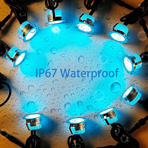 LED Deck Lights Kit, 10pcs Φ1.22 WiFi Wireless Smart Phone Contro...