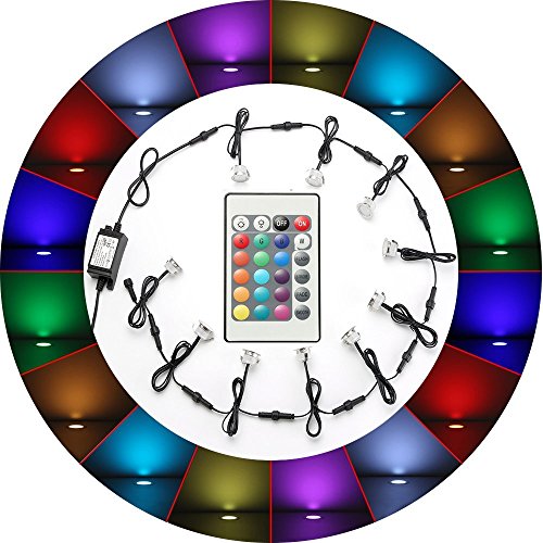 LED Deck Lights Kit, 10pcs Φ1.22 WiFi Wireless Smart Phone Contro...