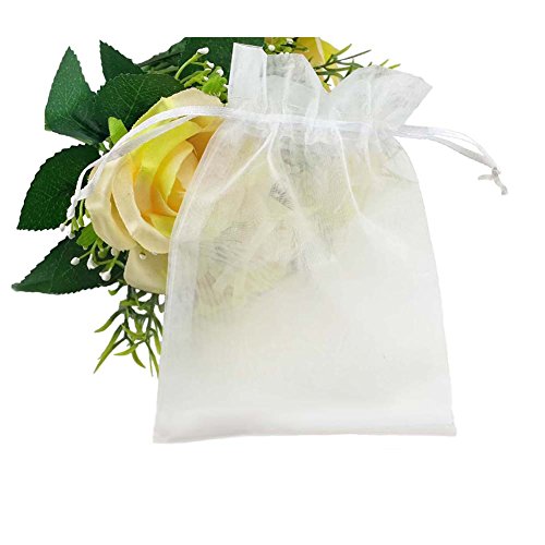 SumDirect 100Pcs 5x7 inches Sheer Drawstring Organza Jewelry Pouch...