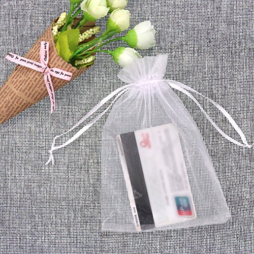 SumDirect 100Pcs 5x7 inches Sheer Drawstring Organza Jewelry Pouch...