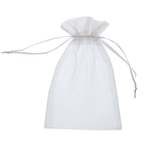 SumDirect 100Pcs 5x7 inches Sheer Drawstring Organza Jewelry Pouch...