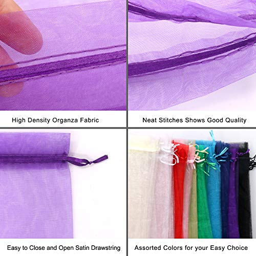 SumDirect 100Pcs12x16 Inches Extra Large Mixed Color Organza Gift ...