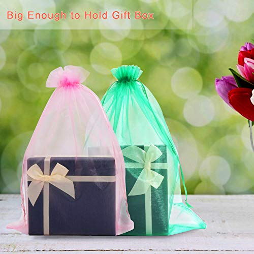 SumDirect 100Pcs12x16 Inches Extra Large Mixed Color Organza Gift ...