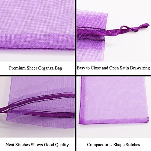 SumDirect 110Pcs 4x6 inches Mixed Color Sheer Drawstring Organza J...
