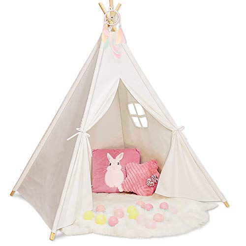 Sumerice Teepee Tent for Kids Toy with Carry Case, 100% Natural Co...