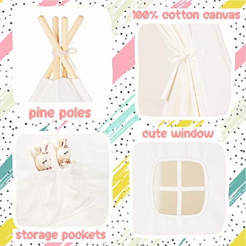 Sumerice Teepee Tent for Kids Toy with Carry Case, 100% Natural Co...