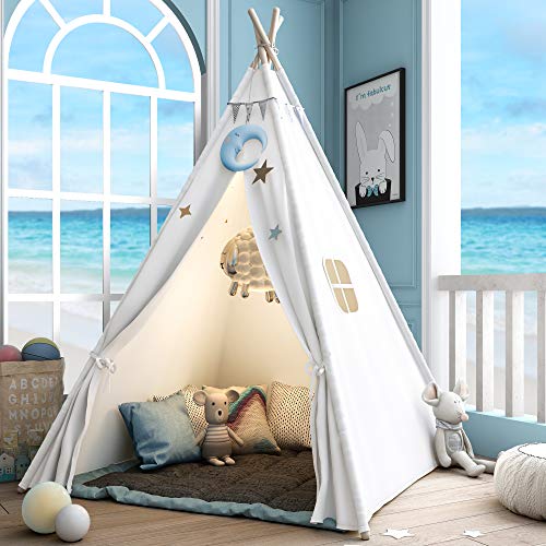 Sumerice Teepee Tent for Kids Toy with Carry Case, 100% Natural Co...