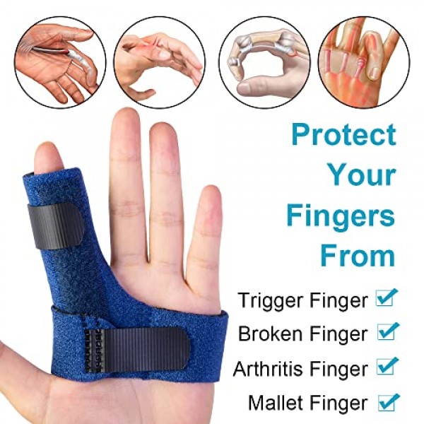 Trigger Finger Splints for Left Hand, Finger Brace with 2 Gel Slee...