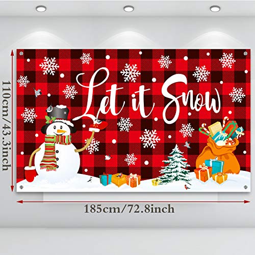 Christmas Snowman Backdrop Let It Snow Decoration Backdrop Buffalo...