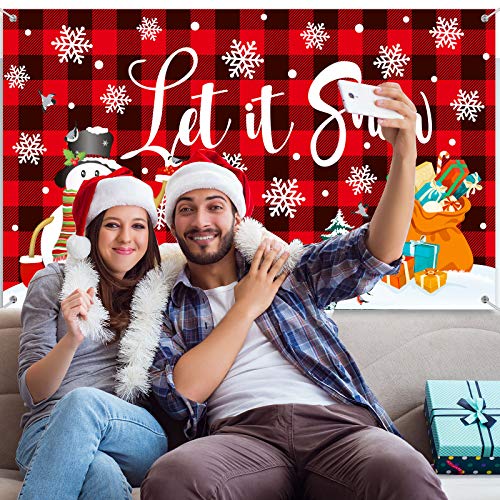 Christmas Snowman Backdrop Let It Snow Decoration Backdrop Buffalo...