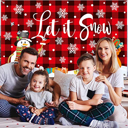 Christmas Snowman Backdrop Let It Snow Decoration Backdrop Buffalo...