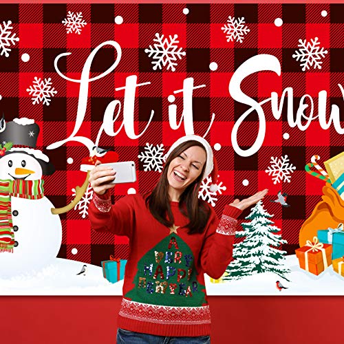 Christmas Snowman Backdrop Let It Snow Decoration Backdrop Buffalo...