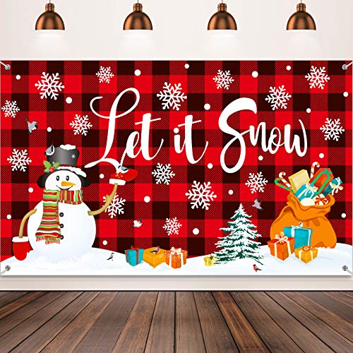 Christmas Snowman Backdrop Let It Snow Decoration Backdrop Buffalo...