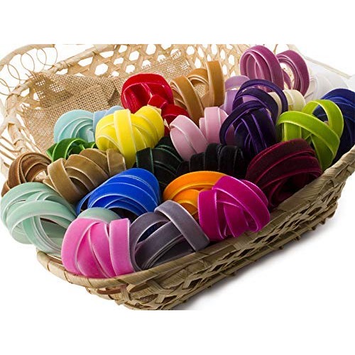 Summer-Ray 50 Yards 2 Yards x 25 Colors 3/8 10mm Velvet Ribbon ...