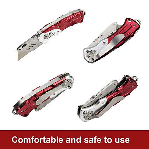 SummitGear Folding Utility Knife Stainless Steel/Box Cutter with C...