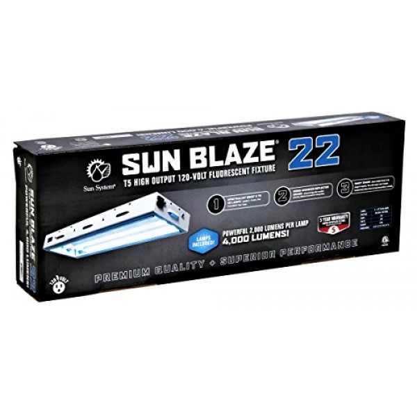 Sun Blaze T5 Fluorescent - 2 ft. Fixture | 2 Lamp |120V - Indoor G...