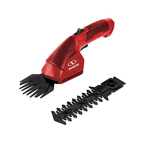 Sun Joe HJ604C-RED 7.2V Cordless 2-in-1 Grass Shear, Hedge Trimmer...