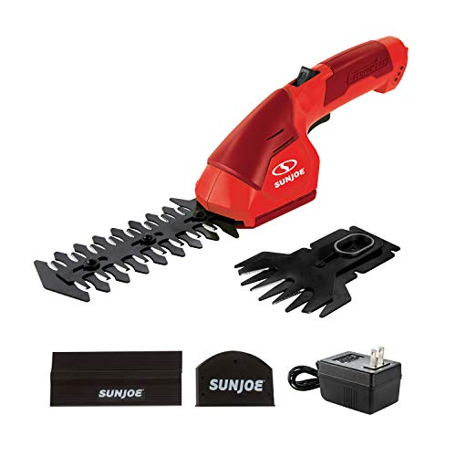 Sun Joe HJ604C-RED 7.2V Cordless 2-in-1 Grass Shear, Hedge Trimmer...