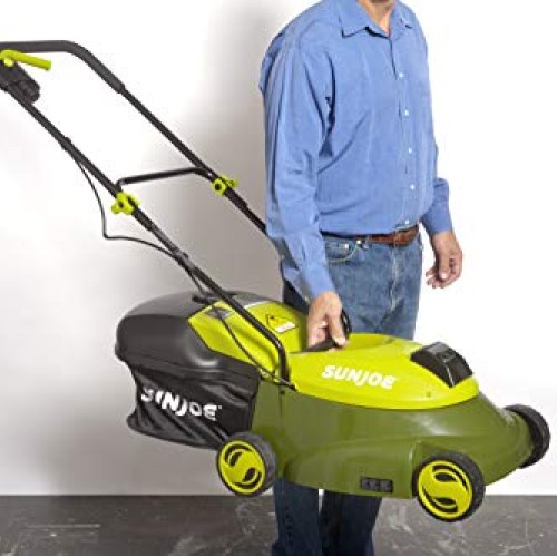 Sun Joe MJ401C-PRO 14-Inch 28-Volt Cordless Push Lawn Mower, w/Rea...