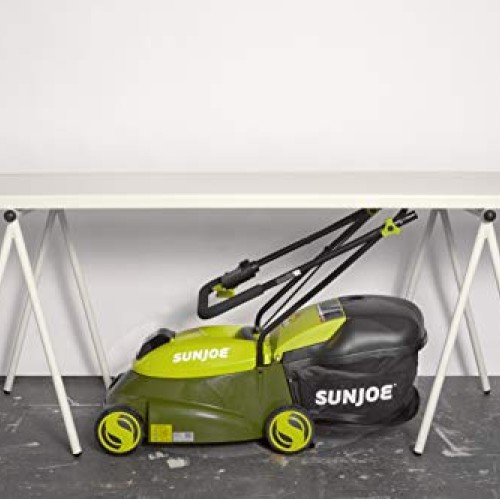 Sun Joe MJ401C-PRO 14-Inch 28-Volt Cordless Push Lawn Mower, w/Rea...