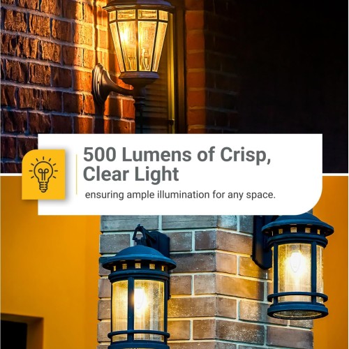 Sunco 6 Pack B11 Candelabra LED Light Bulbs, E12, Dusk to Dawn, 5W=40W