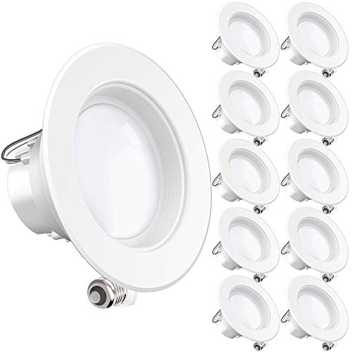 Sunco Lighting 10 Pack 4 Inch Baffle Recessed Retrofit Kit Dimmabl...