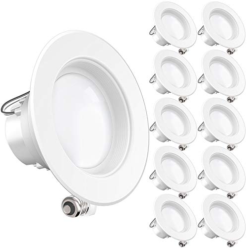 Sunco Lighting 10 Pack 4 Inch LED Recessed Downlight, Baffle Trim,...