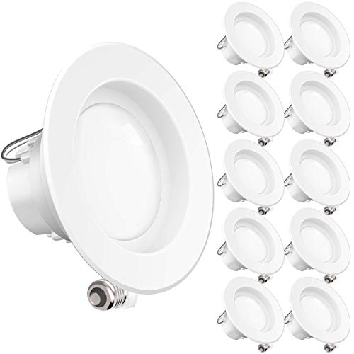Sunco Lighting 10 Pack 4 Inch LED Recessed Downlight, Smooth Trim,...
