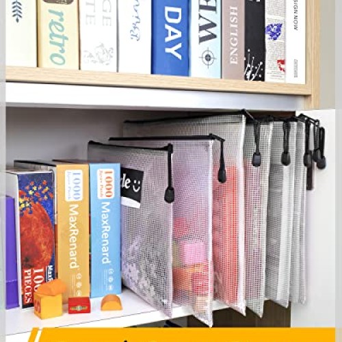 SUNEE Multisize Mesh Zipper Pouch Black, 30 Packs, Mesh Bags wit...
