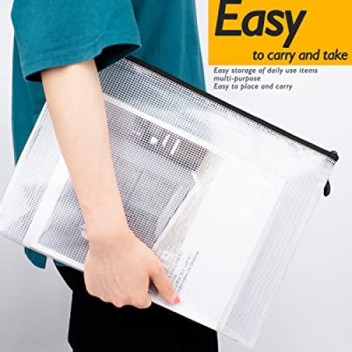SUNEE Multisize Mesh Zipper Pouch Black, 30 Packs, Mesh Bags wit...