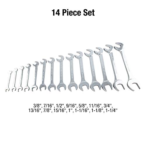 Sunex 9914A 14 Piece Angle Head SAE Wrench Set FULL POLISH CRV