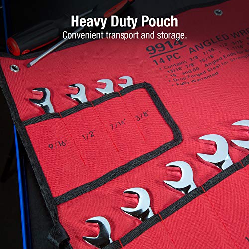 Sunex 9914A 14 Piece Angle Head SAE Wrench Set FULL POLISH CRV