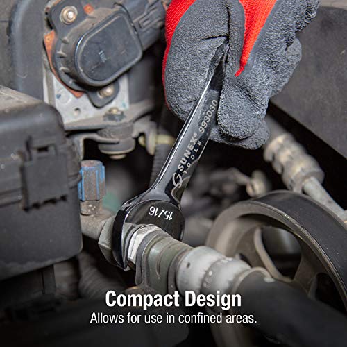 Sunex 9930 SAE Stubby Combination Wrench Set, 3/8-Inch - 15/15-Inc...