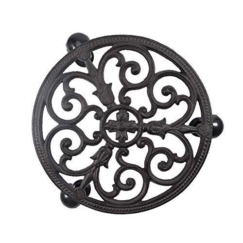 Sungmor Heavy Duty Cast Iron Plant Caddy,11 Round Potted Plant St...