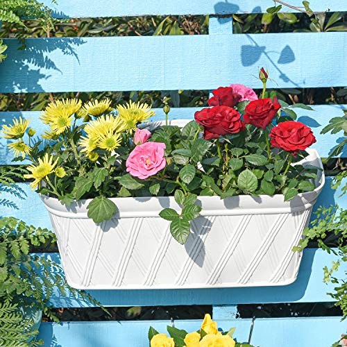 Sungmor Quality Plastic Wall Hanging Planter - Rectangle & 3PC PAC...
