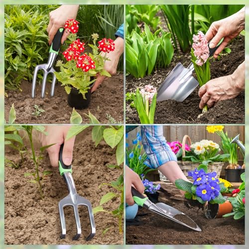 sungwoo Garden Tool Set 10 Piece, Heavy Duty and Lightweight Alumi...