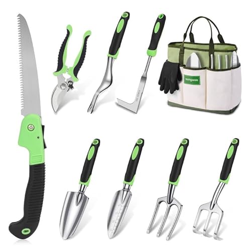 sungwoo Garden Tool Set 10 Piece, Heavy Duty and Lightweight Alumi...