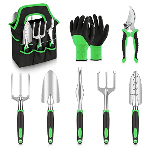 sungwoo Garden Tool Set 8 Piece, Heavy Duty and Lightweight Alumin...