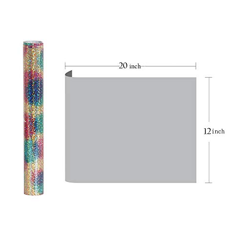 Sunice 12x20 Sheet Holographic Color HTV Vinyl Roll for DIY T-Sh...