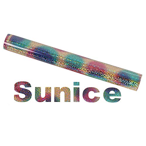 Sunice 12x20 Sheet Holographic Color HTV Vinyl Roll for DIY T-Sh...