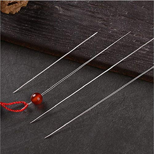 6 Pieces Big Eye Beading Needles with Needle Bottle 2.2 inch, 3 i...