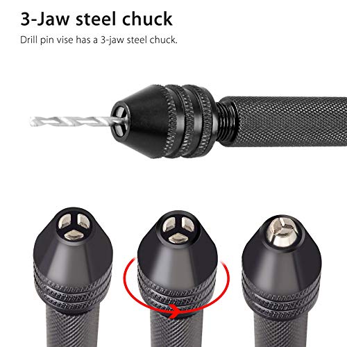 SUNJOYCO Hand Drill Bits Set 31Pcs, Precision Hand Pin Vise Rotary...