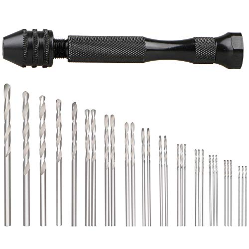 SUNJOYCO Hand Drill Bits Set 31Pcs, Precision Hand Pin Vise Rotary...