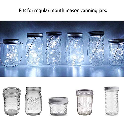 Solar Mason Jar Lights, 8 Pack 15 LED Waterproof Fairy Firefly Jar...