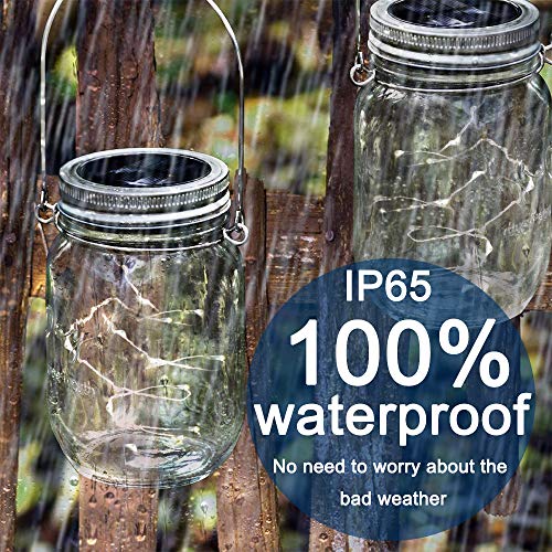 Solar Mason Jar Lights, 8 Pack 15 LED Waterproof Fairy Firefly Jar...