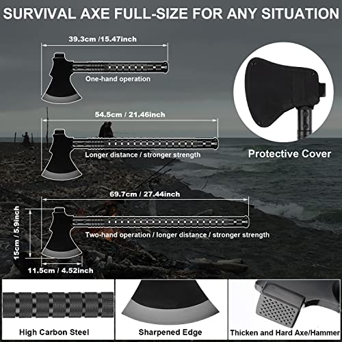 Sunkoon Survival Shovel Survival Axe, Camping Folding Shovels Hatc...