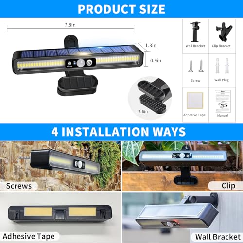 sunlight encounter Clip On Solar Motion Lights Outdoor Waterproof,...